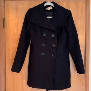 Michael Kors Double Breasted Black Peacoat